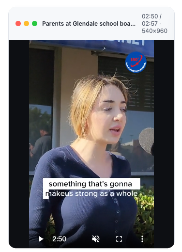 Downloaded video playing at 2 minutes 50 seconds, near the end
